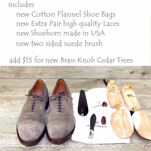 * NIB * $395 Allen Edmonds STRAND 9.5 D Taupe Suede * add $15 new Trees main image 12